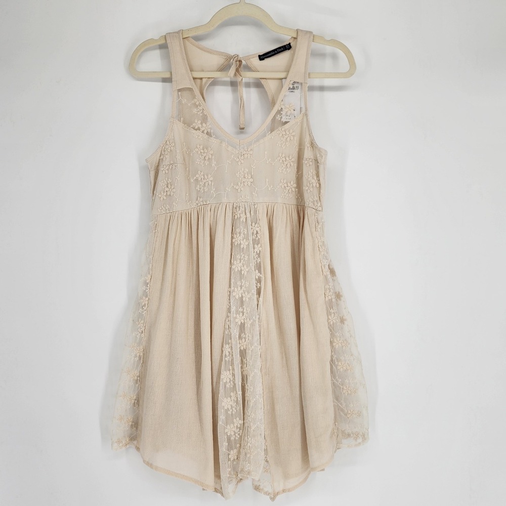 A&F NWT Romantic Lace Swing Dress XS Delicate Feminine Fairy Cowgirl Coquette